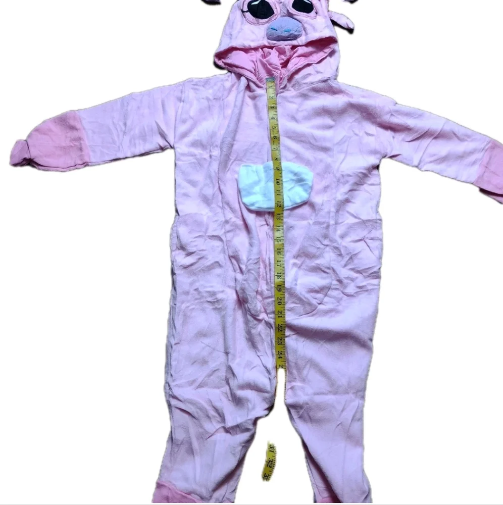 Pink Pig Costume Pajamas Kids Soft Fleece Animal Hooded Suit
